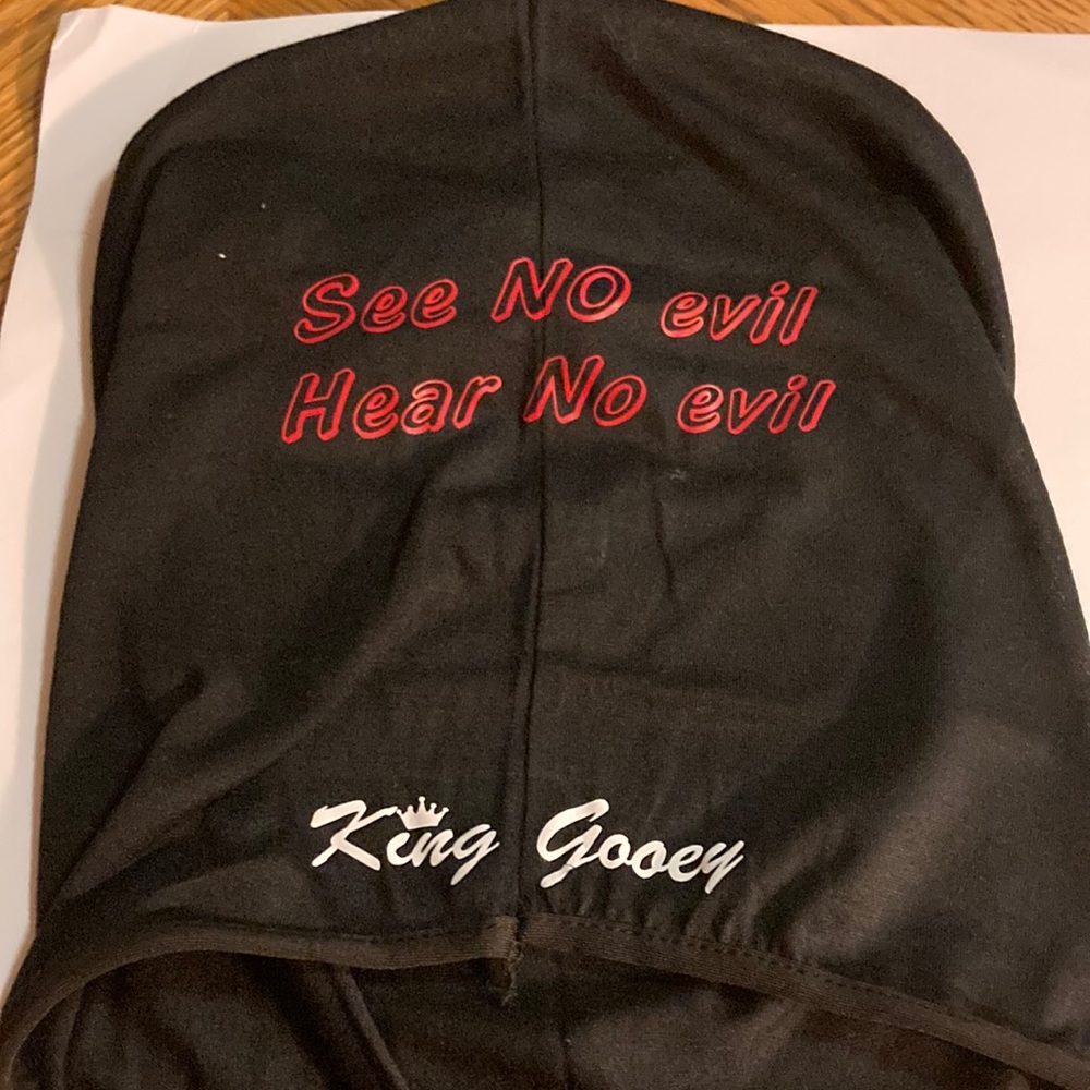 Black ski mask/ king gooey/ see no evil hear no evil